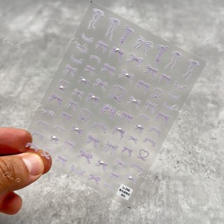 Sticker nail 5D lụa nổi mẫu hình nơ trang trí móng nail