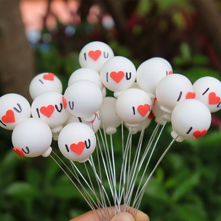 Mô hình quả bóng bay nhiều màu sắc chữ I LOVE YOU dùng trang trí tiểu cảnh, terrarium, DIY