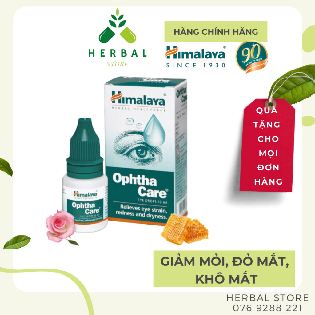 Nhỏ mắt OphthaCare Eye Drops Himalaya- Chăm sóc, giảm mỏi mắt Ophtha Care