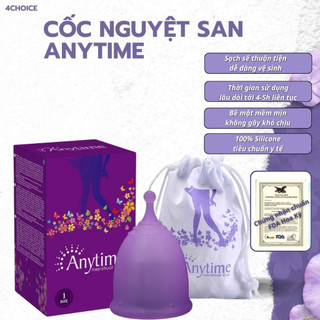 Cốc nguyệt san Silicone y tế siêu mềm Anytime chính hãng, đạt tiêu chuẩn FDA Hoa Kỳ size X/L.