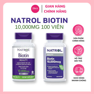 Viên uống mọc tóc natrol biotin beauty 10000mcg mỹ
