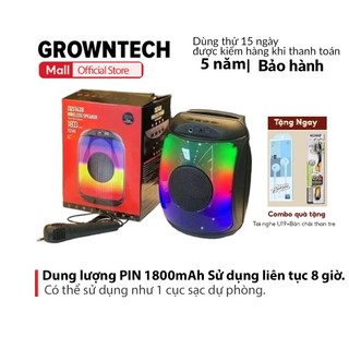 Loa bluetooth karaoke nghe nhạc GrownTech ZQS 1438 tặng kèm micro có dây bảo hành 5 năm