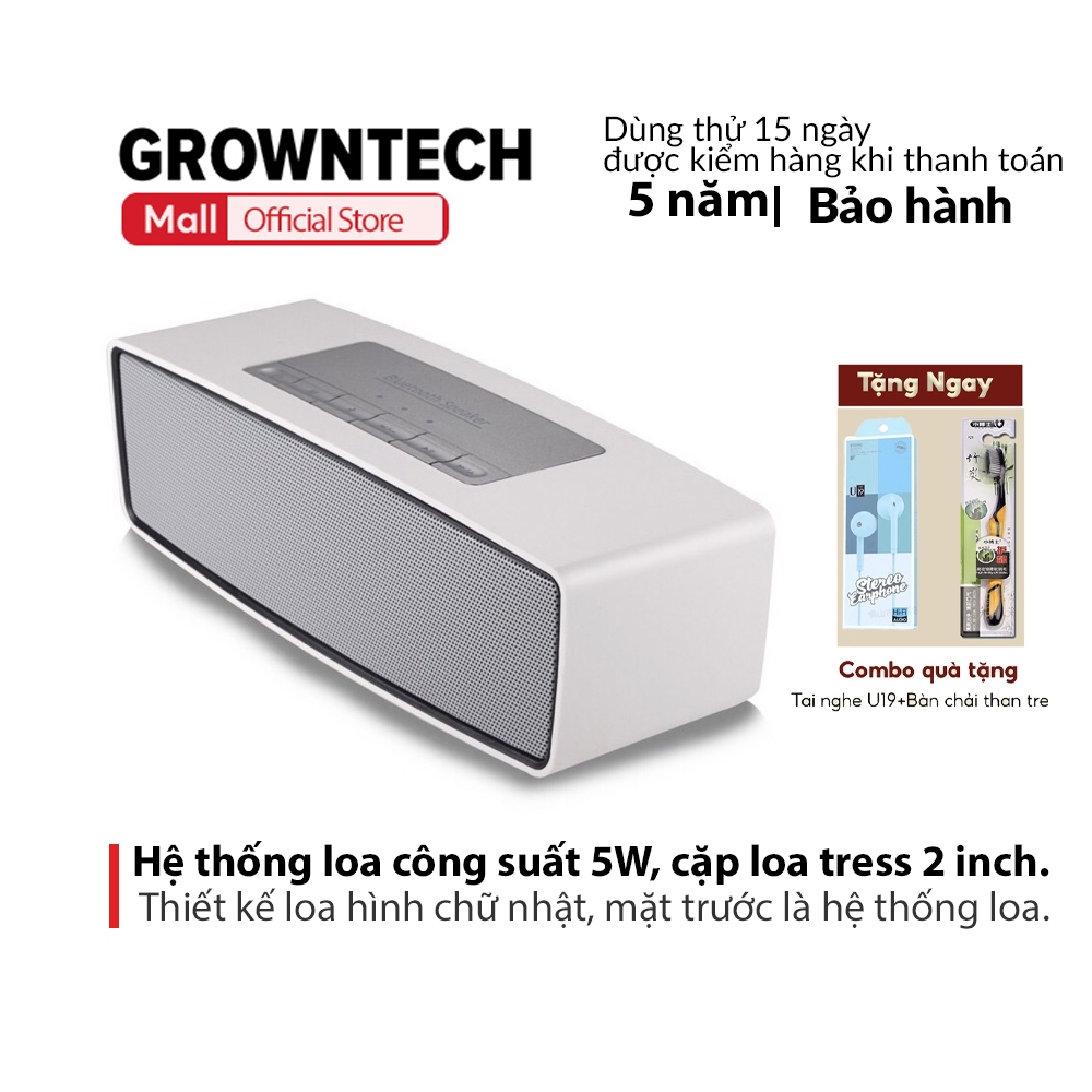 Loa blutooth nghe nhạc GrownTech không dây 5.0  S2025 chống nước IPX7 20W 3600mAh bảo hành 24 tháng