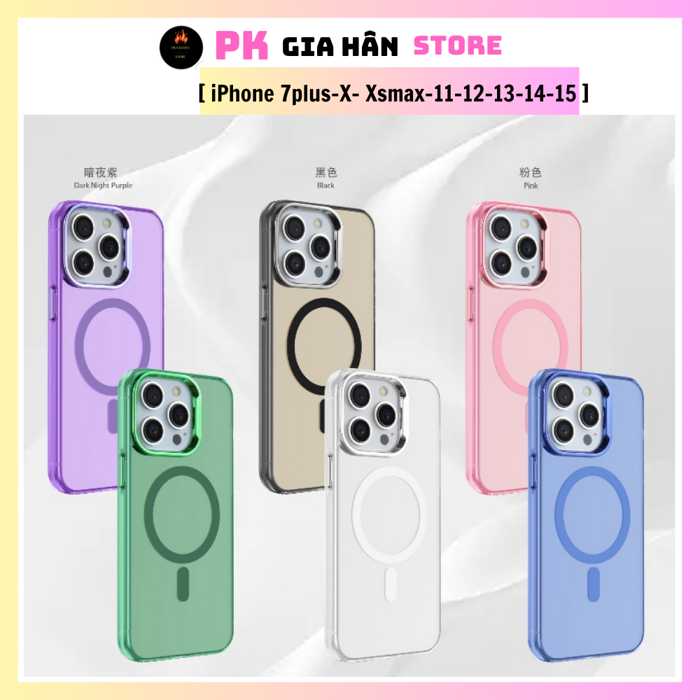 Ốp nhám từ tính magnetic khung mạ điện PC Vỏ bảo vệ iPhone