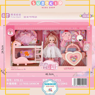 Bộ đồ chơi ngôi nhà búp bê Barbie có bàn trang điểm cỡ lớn,Búp bê chở xe bán kem xinh đẹp cho bé gái Subokid