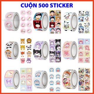 Sticker Cuộn 500 hình dán cute dễ thương,Sticker trang trí dán sổ