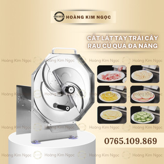 Máy cắt lát rau củ quả quay tay hoàng kim ngọc, máy thái hành tỏi, máy bào lát đa năng, cắt lát thanh long, chanh