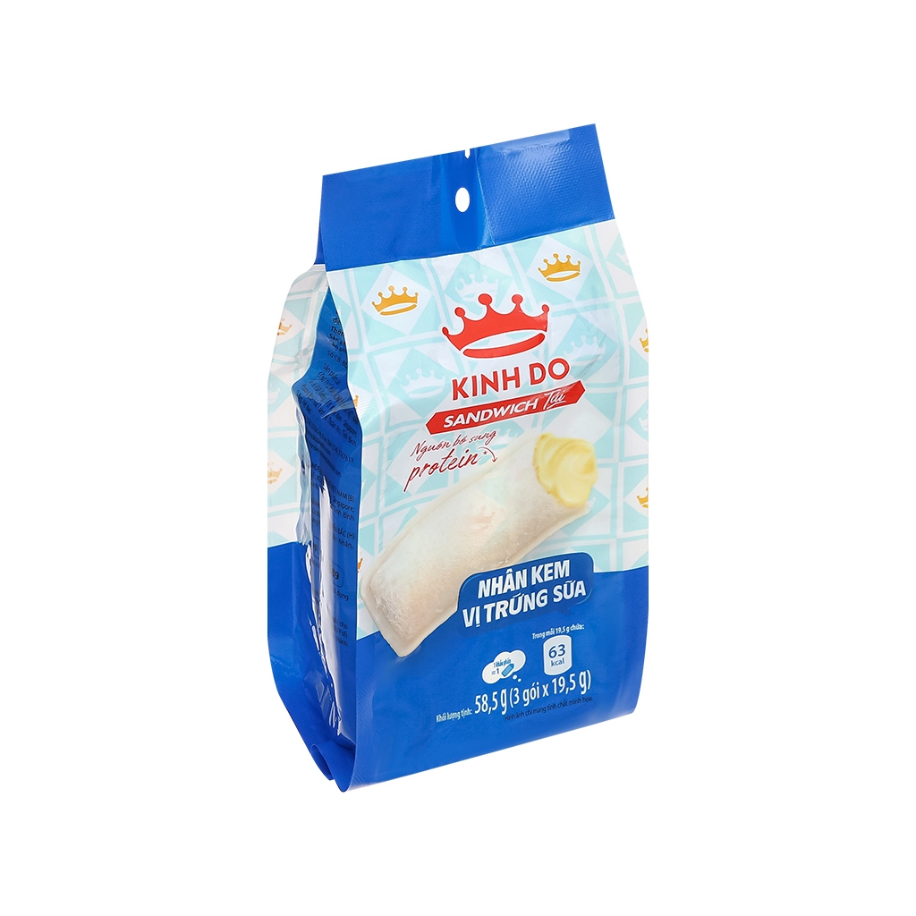 Bánh sandwich nhân kem vị trứng sữa Mojo Kinh Đô gói 58.5g