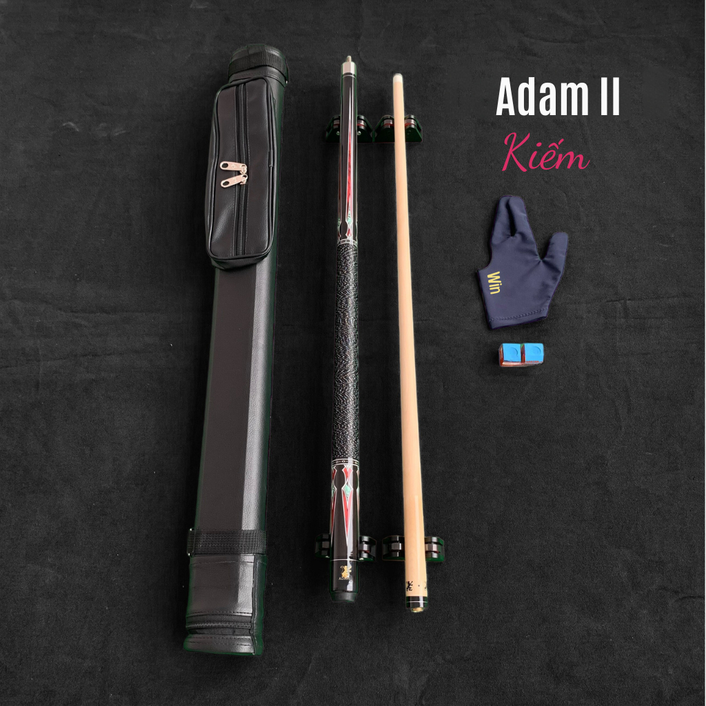 Cơ Bida Adam II Lỗ/Lip, Gậy Bi-a Chống Cong vênh, Chuôi Quấn Chỉ - Quấn Da - BIDA TRƯỜNG THỌ