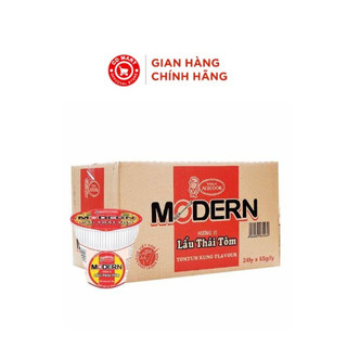  Thùng 24 ly mì Modern Lẩu Thái Tôm 65g ly 