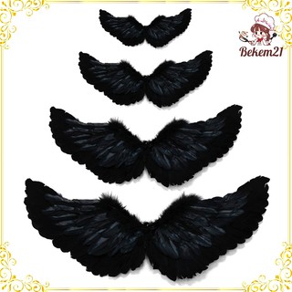 Cánh Thiên Thần Lông Vũ Đen Hóa Trang Công Chúa Halloween Cho Trẻ Em