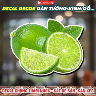 Decal trái chanh trang trí quán chống nước - hình dán trái chanh decor tiệm sinh tố - sticker trái cây chống nước f41