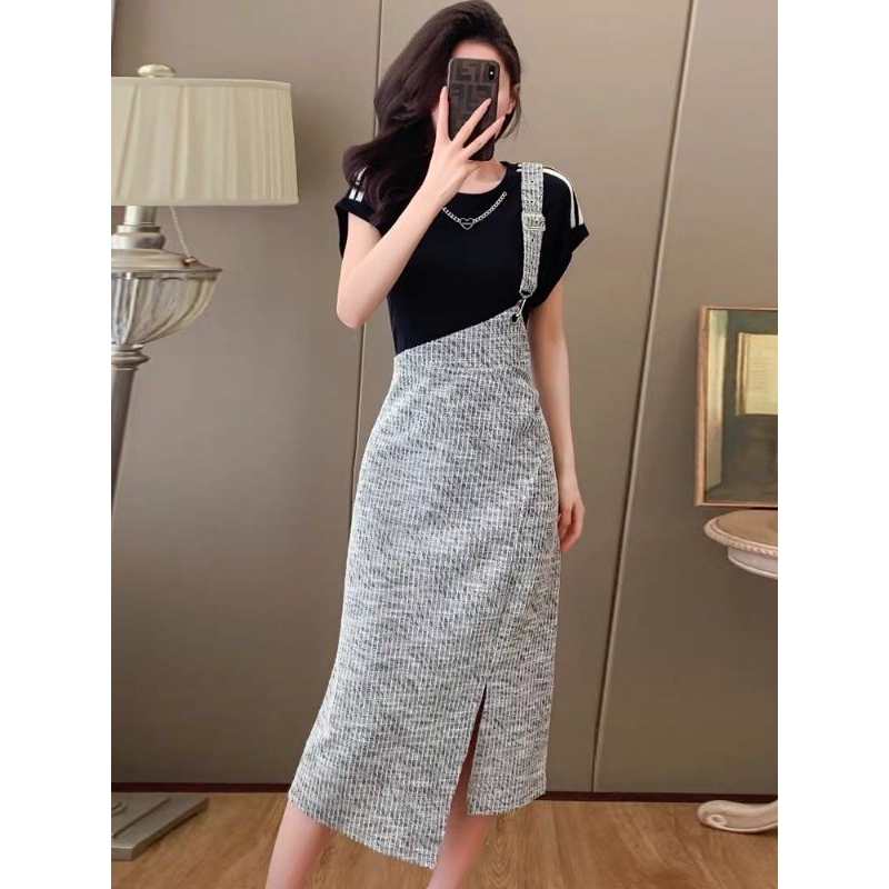 Đầm body thun cổ phối pk cao cấp