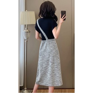 Đầm body thun cổ phối pk cao cấp