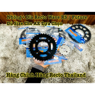 Nhông + dĩa recto dành cho xe wave @ / rs / ws110 / wave 2017 / future các đời hàng chính hãng recto thailand >>>>