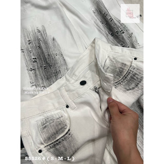 Jean QCCC trắng mài đen