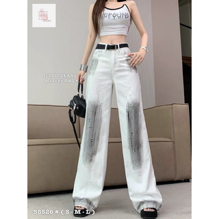 Jean QCCC trắng mài đen
