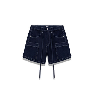 (Chính Hãng AMRISH) Quần Cargo Wide Leg Denim Shorts - Raw Blue