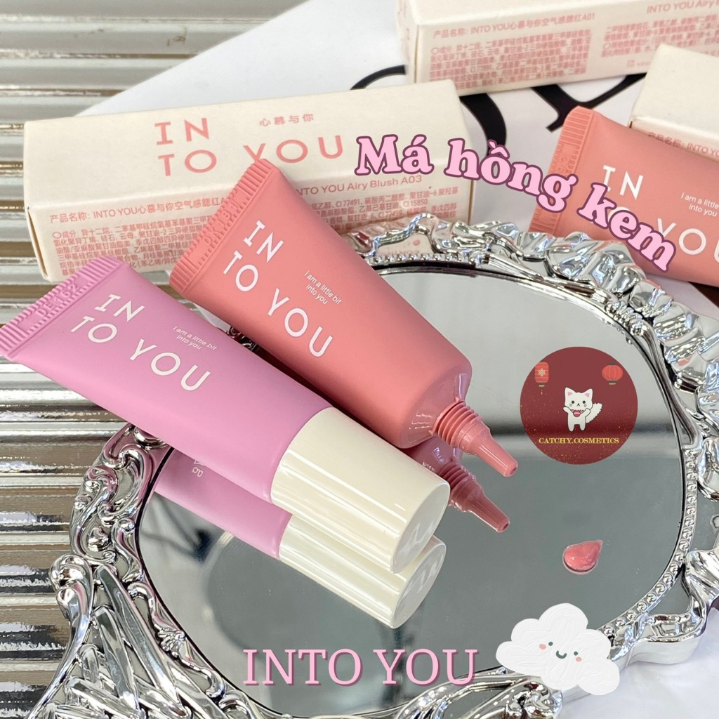 [INTO YOU] Má Hồng Kem INTO YOU Dạng Lỏng, Tuýp Nhỏ Nhắn, Ma hồng Căng bóng Airy Blush