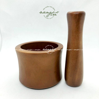 Bộ chày cối gỗ tiện dụng - chày cói mẫu mới hiện đại