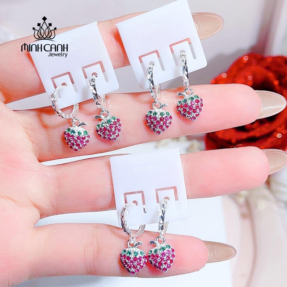 Bông Tai Bạc Trẻ Em Dâu Tây - Minh Canh Jewelry