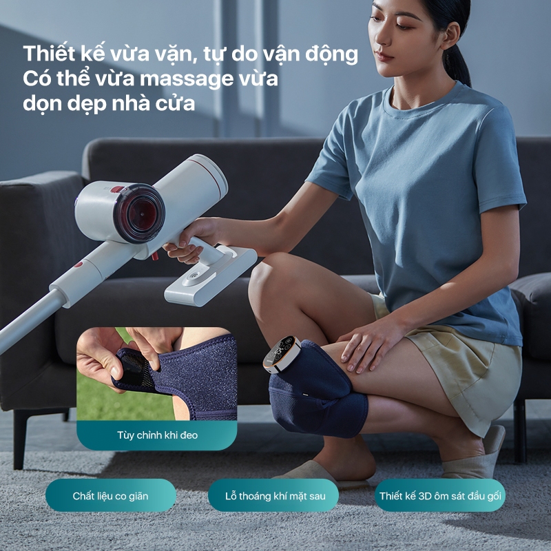 Máy Massage Đầu Gối PHILIPS 5301-thiết kế 3D vừa vặn ôm sát toàn vùng khớp gối,sạc không dây chườm ấm