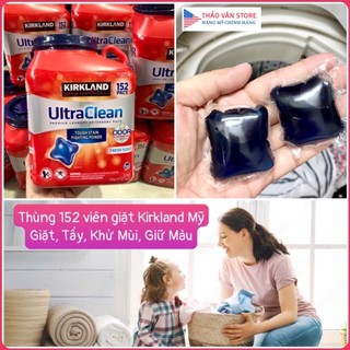 ❤️ [Q.3] Thùng 152 Viên Giặt Kirkland UltraClean Mỹ Giặt + Tẩy + Khử Mùi + Giữ Màu + Thơm Mềm Vải Sạch Khuẩn Hỏa Tốc HCM