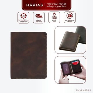 VAMI HAVIAS ví đứng mini thiết kế sang trọng nhiều màu da bò thật nhập khẩu 100%