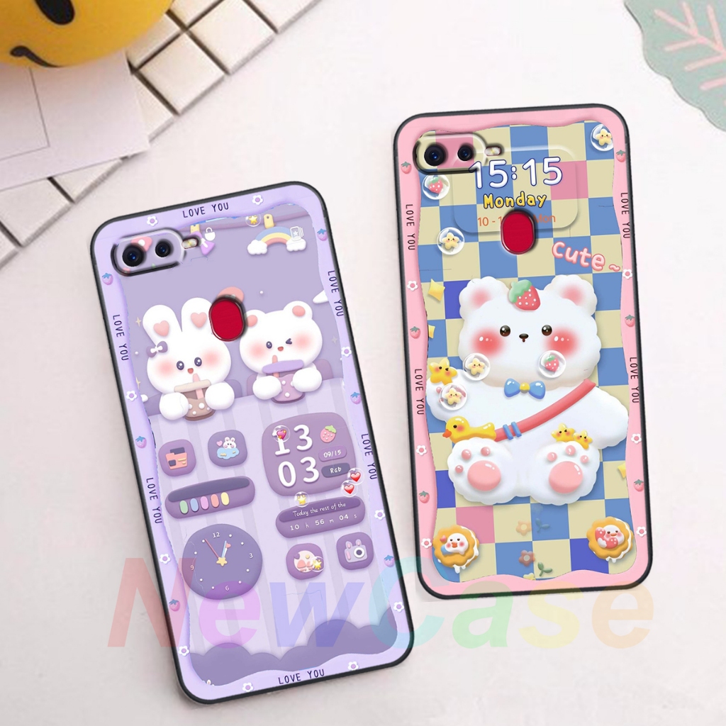 Ốp lưng Oppo F7 Youth in hình gấu cute,bò sữa 3D cute dễ thương bảo vệ điện thoại.