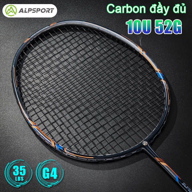 ALP GJ 10U Căng Max 35LBS 16KG Vợt Cầu Lông Original 100% Full Carbon ALPSPORT Rsl Yonex Balck Badmi