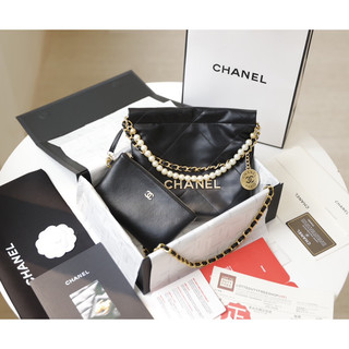 Túi đeo chéo Cha.nel hobo quai ngọc size 19cm chất da bò fullbox