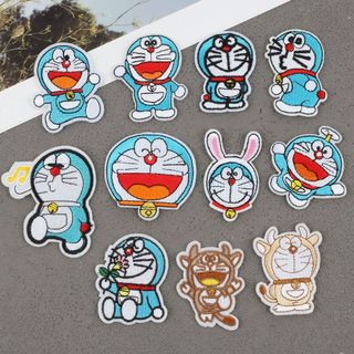 Zanmo sticker ủi thêu miếng vá thêu ủi quần áo mèo máy doraemon