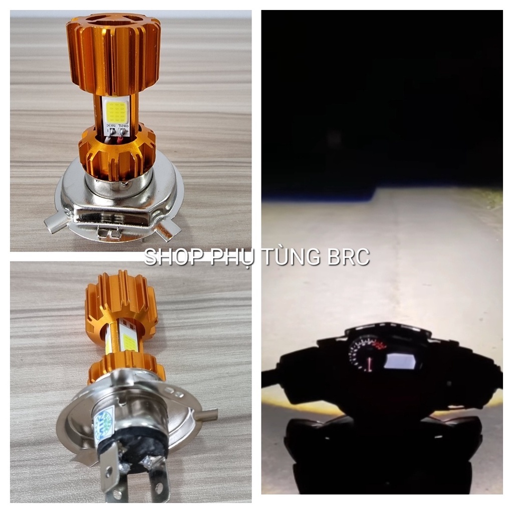 [ SORIKO H4] Đèn pha LED siêu sáng SORIKO 3 chân H4 lắp cho Wave RS, Sirius, Exciter, Vision, SH ...