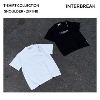 INTERBREAK- SHOULDER-ZIP INTERBREAK T-SHIRT - Áo Thun Zip Vai Form Rộng Unisex Nam Nữ