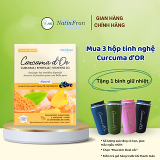 Tinh nghệ NATINFRAN Curcuma d'Or Nano Pháp giảm rối loạn tiêu hoá, giảm viêm xương khớp - hộp 10 ống