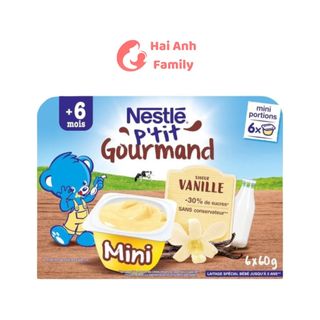 Váng sữa nestle Pháp vị vani 6 hộp x 60g, Váng sữa bổ sung dinh dưỡng cho bé ăn dặm