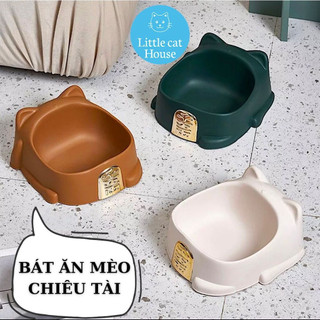Bát ăn cho mèo hình mèo thần tài, bát ăn cho chó mèo nhiều màu sắc