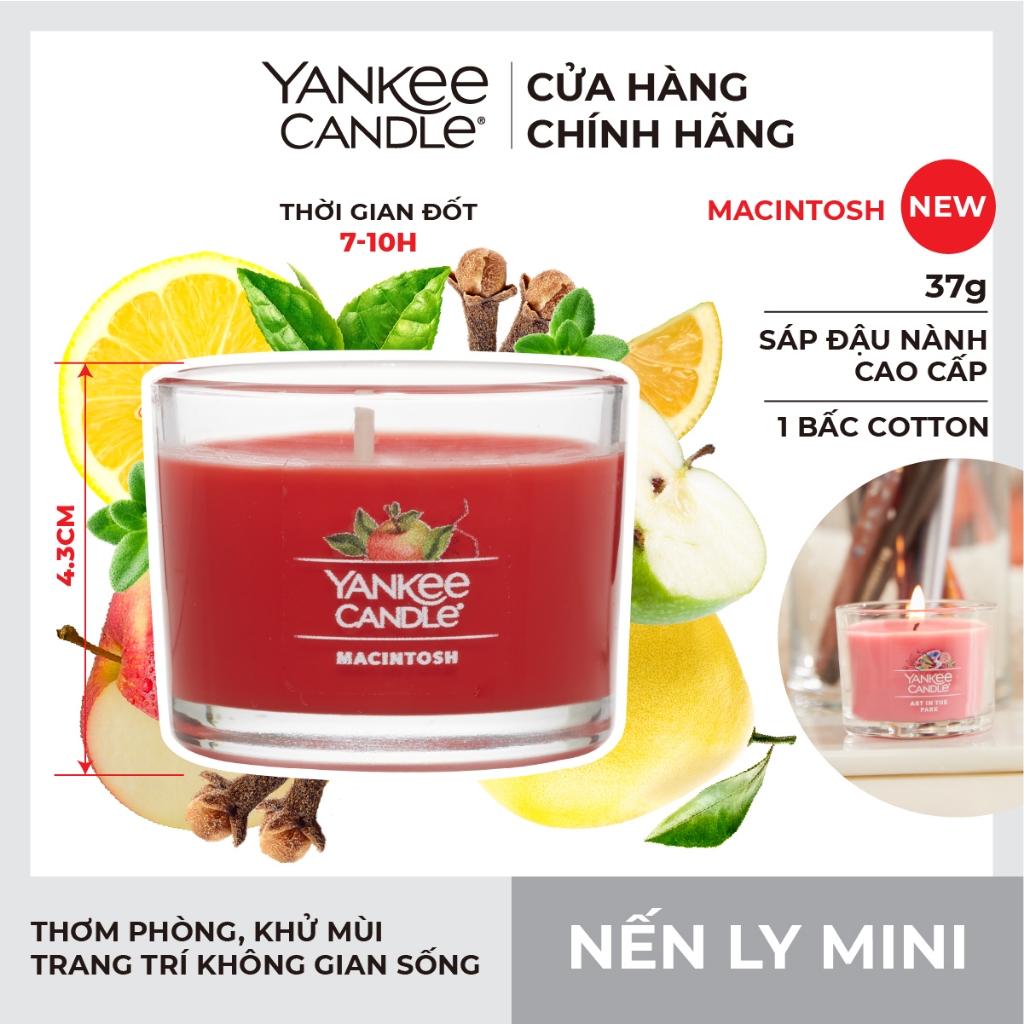 Nến ly mini Yankee Candle (37g) - Macintosh