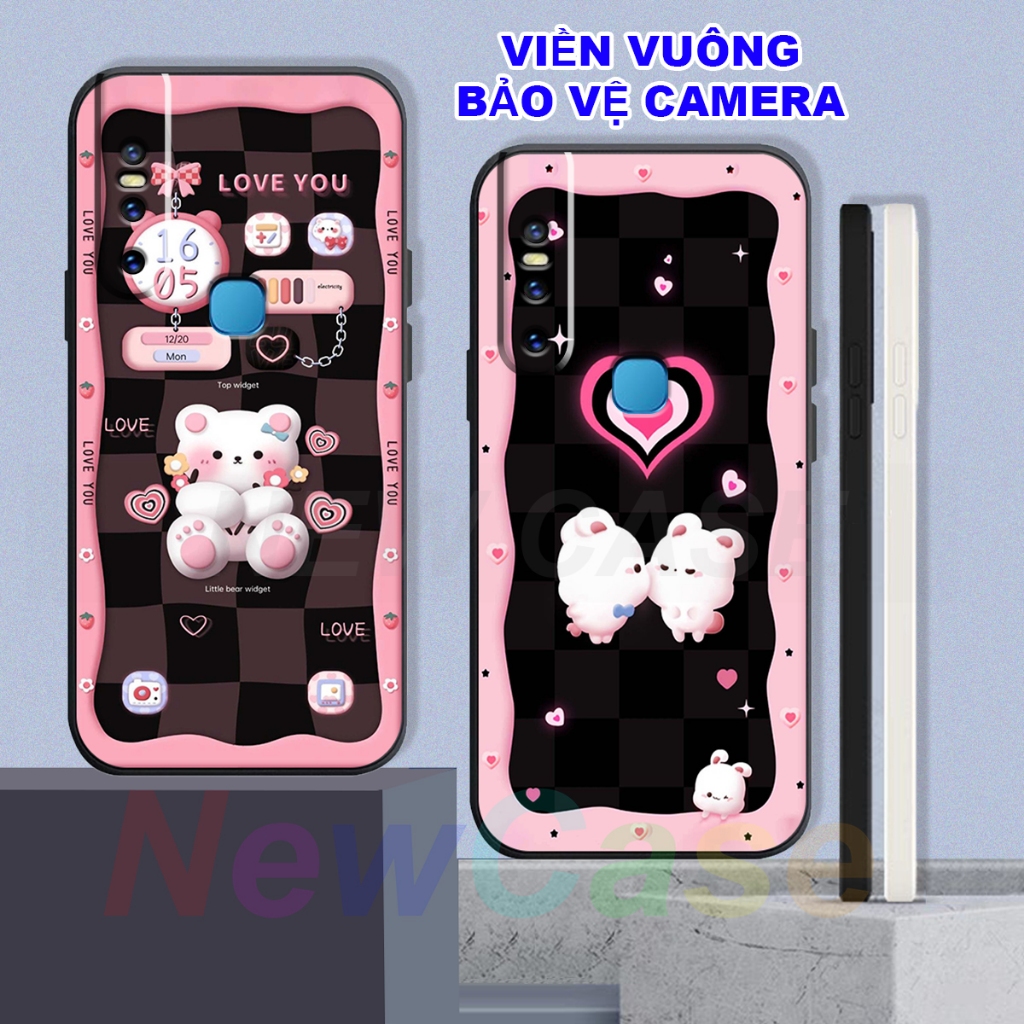 Ốp lưng Vivo V15 / V15 Pro in hình gấu cute,bò sữa 3D cute dễ thương bảo vệ điện thoại