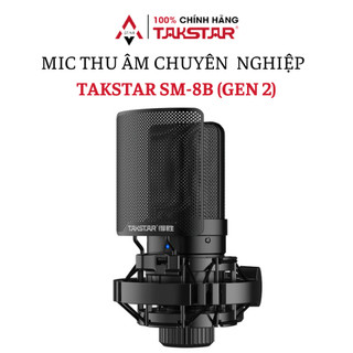Mic Thu Âm Livestream Hát Karaoke Chuyên Nghiệp Takstar SM-8B Lọc Tạp Âm, Độ Nhạy Cao, Chính Hãng Cao Cấp Bảo Hành 1 Năm