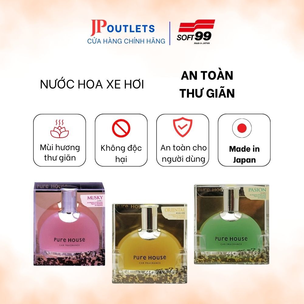 Nước hoa nội thất xe ô tô, nước hoa để phòng Pure House K-55, K-56, K-57 Soft99 - Nhật Bẩn