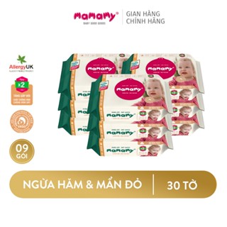 Khăn giấy ướt Mamamy 30 tờ/gói có nắp chủ động ngừa hăm cho bé