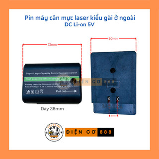 Pin gài máy cân mực laser 2 chân khoảng cách 8mm gắn bên ngoái máy 5.0 Ah 4.2V Max (Dùng cho máy 5 tia và 12 tia)