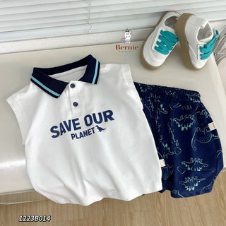 Bộ short ba lỗ khủng long bé trai