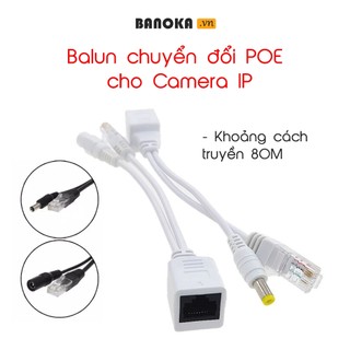 Balun chuyển đổi POE cho Camera IP - Khoảng cách truyền 80M, Jack POE Cấp Nguồn Camera Cặp 2 Cái - rắc Nguồn POE Cho Cam