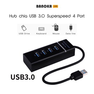 Hub chia USB 3.0 Superspeed 4 Port(Bộ chia 1 cổng USB ra 4 cổng USB, chuẩn 3.0, Đảm bảo cả 4 thiết bị hoạt động  tốt)