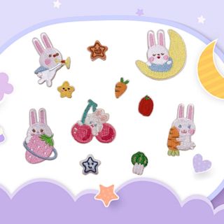 Zanmo sticker ủi thêu - patch thêu dán quần áo thỏ ngọc