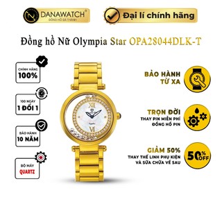 Đồng hồ Nữ Olympia Star OPA28044DLK-T Danawatch chính hãng, máy Swiss quartz, Kính Sapphire, dây kim loại, chống nước