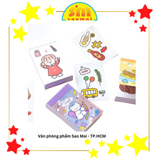 Hộp & cuốn sticker trang trí sổ sách/ góc học tập - VPP Sao Mai V106