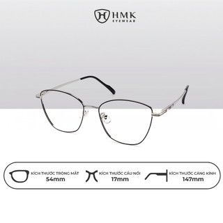 Gọng Kính Mắt Mèo Giả Cận Kim Loại Titanium HMK Eyewear Cá Tính Xinh Xắn - MM93017